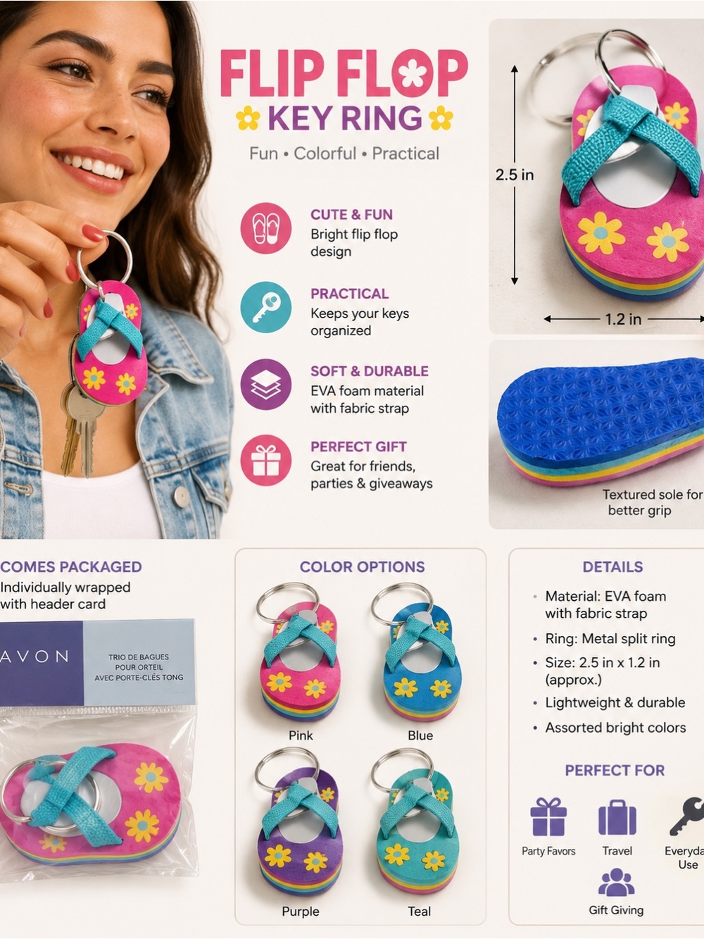 Colorful Kids Sandals Keychain